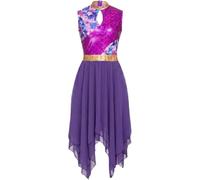iEFiEL Donna Vestito per Danza di Lode Tunica Abito da Liturgica Cristiana | Per Prove E Spettacoli,Senza Maniche,Vestito Danza Liturgica La Chiesa,Eventi Del Coro,Pasqua,Latino,Saggio,Presentazioni In