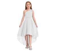 iEFiEL Elegante Abito da Principessa Bambina Ragazza Vestito Cerimonia da Damigella d'Onore Cocktail Festa di Compleanno Sposa Nozze VL Avorio 5-6 Anni