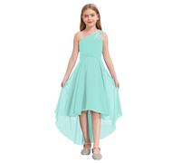 iEFiEL Elegante Abito da Principessa Bambina Ragazza Vestito Cerimonia da Damigella d'Onore Cocktail Festa di Compleanno Sposa Nozze Menta Verde 11-12 Anni