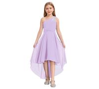 iEFiEL Elegante Abito da Principessa Bambina Ragazza Vestito Cerimonia da Damigella d'Onore Cocktail Festa di Compleanno Sposa Nozze VL Lanvanda 13-14 Anni