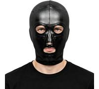 iEFiEL Protezione La Testa La Lotta Maschera Lucha Libre Maschera In Pelle Che Copre Interamente Il Viso Maschere Lotta Professionale Rave Nero Taglia unica