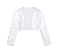 iEFiEL Ragazza Bolero Cerimonia Slim Fit Cardigan da Party Maniche Lunghe Coprispalle Formale 9 Mesi-16 Anni Bianco 9-12 Mesi