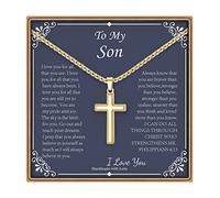 IEFLIFE Cestino pasquale Stuffers - Collana con croce regalo di Pasqua per uomini e ragazzi, argento/oro/nero, collana con croce per uomini, regali cristiani religiosi per uomo, figlio, nipote marito