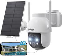 Iegeek 2K 360° Wi-Fi Telecamera PTZ da Esterno con Pannello Solare (DQ201)