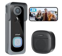ieGeek 2K Citofono Senza Fili da Esterno, Videocitofono Wifi 2.4Ghz con Telecamera per Esterni IP66 Impermeabile, Rilevamento Umano, Nessun Costo Mensile, Visione Notturna, Audio Bidirezionale, Grigio
