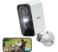 ieGeek 2K Telecamera di sicurezza wireless Visione notturna colorata per esterni, Sistemi di telecamere CCTV con batteria ricaricabile, WiFi Home