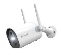 ieGeek 2K Telecamera Wi-Fi Interno/Esterno Senza Fili a Batteria, Videocamera di Sorveglianza a Faretti con Visione Notturna a Colori, Allarme con Rilevazione PIR, Sirena,Audio a 2 Vie,IP65