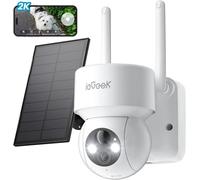 ieGeek 2K Telecamera WiFi Esterno Senza Fili con Pannello Solare Sirena 360°