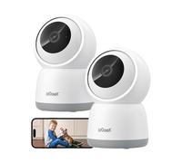 ieGeek 2K Telecamera WiFi Interno 2,4/5GHz, Videocamera Sorveglianza Bianco/2pz