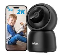 ieGeek 2K Telecamera WiFi Interno 2,4/5GHz, Videocamera Sorveglianza Interne con Tracciamento Automatico e Rotazione a 360°, Registrazione 24/7, Visione Notturna, Audio Bidirezionale, SC1, Nero