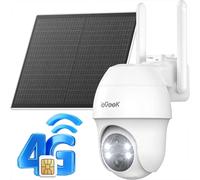 ieGeek 4G 2K HD LTE Telecamera di sorveglianza solare esterna wireless, scheda SIM senza WiFi, visione notturna, sistema di analisi AI/nuvola