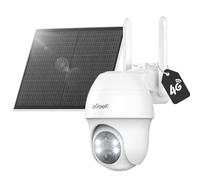 ieGeek 4G LTE Telecamera con SIM con Batteria, 2K 3MP Telecamera 4G con Pannello Solare, Telecamera Esterno Senza Fili, Rilevamento PIR, IP65, Visione Notturna a Colori, Allarmi acustici e luminosi