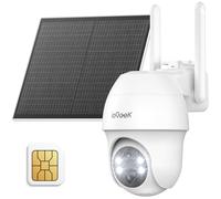 ieGeek 4G LTE Telecamera con SIM con Batteria, 2K 3MP Telecamera 4G con Pannello Solare, Telecamera Esterno Senza Fili, Rilevamento PIR, IP65, Visione Notturna a Colori, Allarmi acustici e luminosi
