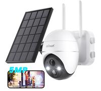 ieGeek 5MP Telecamera WiFi Esterno Senza Fili 360° PTZ Batteria Pannello Solare