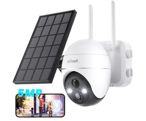 ieGeek 5MP Telecamera WiFi Esterno Senza Fili 360° PTZ Batteria Pannello Solare