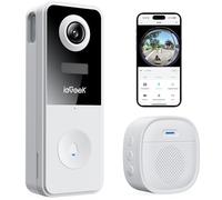 ieGeek Citofono Senza Fili da Esterno 180° Fisheye, 2K 3MP Videocitofono Wifi con Rilevamento Umano AI, Impermeabile IP65, Visione Notturna, Zone Personalizzabili, Senza Abbonamento, 2.4Ghz