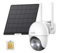 ieGeek Telecamera con Sim 4g da Esterno,2K Hd Telecamera Pannello Solare,Videocamera da Esterno senza Fili,Batteria da 10.000 mAh,Audio Bidirezionale,360° PTZ,IP66(No Wifi)