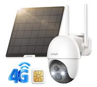 ieGeek Telecamera con Sim 4g da Esterno,2K Hd Telecamera Pannello Solare,Videocamera da Esterno senza Fili,Batteria da 10.000 mAh,Audio Bidirezionale,360° PTZ,IP66(No Wifi)