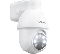ieGeek Telecamera di sorveglianza PTZ PoE da 8 MP, telecamera IP domestica cablata con tracciamento automatico, rilevamento delle persone assistita da IA, controllo PTZ, audio bidirezionale