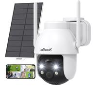 ieGeek Telecamera di sorveglianza solare 2K 3MP, telecamera di sorveglianza PTZ