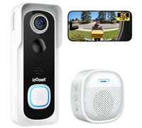 ieGeek Videocitofono Wifi 2K con IP66 Impermeabile, Videocitofono Senza Fili con Visione Notturna, Batteria Ricaricabile, Rilevamento Intelligente, per Casa o Azienda, Alexa Compatibile (Bianco)
