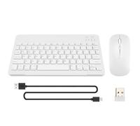 Iegefirm Set tastiera e mouse wireless Bluetooth ultra sottile silenzioso adatto per tablet notebook tastiera Bluetooth bianco