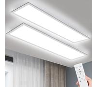 IEGLED 2 Pezzi Pannello LED Soffitto 120x30cm, Lampada a Soffitto Piatto Dimmerabile con Telecomando, 40W 3000K-6500K, Luce LED per Ufficio Laboratorio Soggiorno