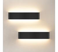 IEGLED Applique murale pour intérieur 40cm, 18W, avec source lumineuse vers le haut et vers le bas, 3000k lampe LED moderne, appliques murales en aluminium, éclairage mural pour salon