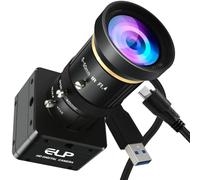 IEights 200FPS Global Shutter USB3.0 Zoom manuale Webcam 10X varifocale per computer (obiettivo zoom 10X 5-50mm)