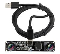 IEights 210 fps Dual Lens Mono Global Shutter USB Camera, 800P OV9281 UVC Synchronization Webcam Module con lente M12 a bassa distorsione senza microfoni, per computer, laptop, Android e Raspberry Pi