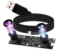 IEights Webcamera_USB 1080P Dual Lens Modulo fotocamera USB per computer grandangolare Dual Vision Lightburn Camera Mini UVC USB2.0 Webcam Board 3D Stereo binoculare PC Camera per Raspberry pi