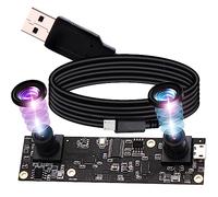 IEights Webcamera_USB 1080P Dual Lens Modulo fotocamera USB per computer grandangolare Dual Vision PC Camera Mini UVC USB2.0 Webcam Board 3D Stereo binoculare fotocamera Lightburn per incisore laser