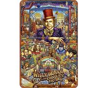 IEITB Willy Wonka & the Chocolate Factory Poster metallo latta logo vintage metallo poster Family Club Bar Cafe camera da letto decorazione da parete regalo 20,3 x 30,5 cm