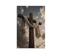 IEJKLUVWX Croce Murale Tela Wall Art fede Giclée Poster Da Parete Quadro Di Per Home Room Decor Regalo Per La Festa Della Mamma 08x12inch(20x30cm)