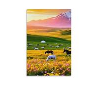 IEJKLUVWX gattotle Sheep Tela Dipinti Ad steppa Poster Da Parete Quadro Di Per Home Room Decor Regali Nataliziper La Festa Della Mamma 12x18inch(30x45cm)
