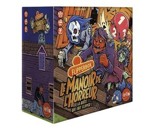 IELLO FlipperBox Le Manoir de l'Horreur - Versione francese - Gioco di Società di Abilità con Dadi e Brocchette - Flipper in Cartone, Mostri & Casa Stregata | 2-4 Giocatori | 15 min | Da 6 Anni