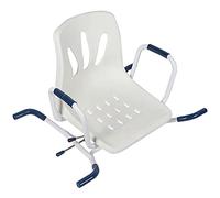 IELSH Sgabello Doccia Girevole 360°, Sedile da Vasca per Anziani con Foro Igienico, Sgabello Bagno per Disabili con Pedale e Braccioli, Il Miglior Regalo per Gli Anziani