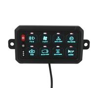 ieLsngai Pannello interruttore RGB a 8 marce, CC 12 V-24 V, con App Control | Luminosità e colori della luce regolabili, pannello interruttore multifunzione con 8 pulsanti, 4 modalità, IP65, per camion