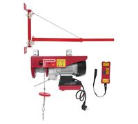 ieLsngai Verricello elettrico 550 W, capacità di carico elevatore elettrico, altezza di sollevamento 6 - 12 m, portata 125 - 250 kg, con supporto di montaggio prolungato