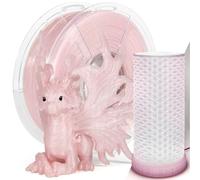 IEMAI Filamento PLA per stampante 3D, filamento PLA da 1,75 mm, bobina da 1,75 mm, con glitter trasparente con fiori di ciliegio rosa, bobina da 1 kg