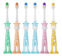IEMIEBSHA Confezione da 6 spazzolini da denti per bambini, con setole morbide, con ventosa per riporlo, confezione indipendente, per ragazze e ragazzi dai 3 ai 12 anni