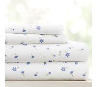 ienjoy Home Motivo Set di Lenzuola, Microfibra, Morbido Floreale Azzurro, Completo