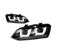 IENQBVL Fari Anteriori A LED Per VW Per Polo 2011-2018 Con Proiettore Segnale DRL(Argento,RHD)