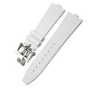 IENYU Cinturino in gomma fluoros convesso 24-7 mm adatto per Vacheron Constantin Overseas Quick Change Device blu nero arancione cinturino, 24x7mm, Agata