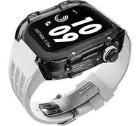 IENYU Cinturino in gomma trasparente, protezione completa, per Apple Watch Ultra serie 49 mm, 45 mm, 44 mm, cover rigida in policarbonato e cinturino in fluoroelastomero, kit mod, 49mm, Agata