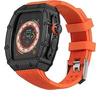 IENYU Kit mod di lusso in acciaio inossidabile con cinturino in silicone a righe, per Apple Wtch 8 49 mm, accessori di ricambio per orologi serie Wtch 8, 49 mm, lunetta in metallo, For 49mm, Agata