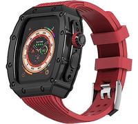 IENYU Kit mod di lusso in acciaio inossidabile con cinturino in silicone a righe, per Apple Wtch 8 49 mm, accessori di ricambio per orologi serie Wtch 8, 49 mm, lunetta in metallo, For 49mm, Agata