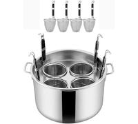 IEOWY Set di Inserti per cuocipasta Commerciale, pentole in Acciaio Inox con divisore e colino, utensile da Cucina Multi-pentola, Secchio per bollire la Pasta, Pasta, Verdure
