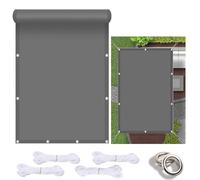 IEOWY Vela ombreggiante Impermeabile 0,6 x 4,8 m, telone Resistente con Protezione UV, schermi per la Privacy per terrazza, Veranda, Cortile, Spiaggia, Grigio Scuro, Corda Inclusa