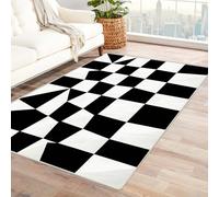 IEPOZWA Tappeto con Disegno Astratto e Trama Dinamica Illusione In Bianco E Nero Tappeto Per Cucina, Bagno, Lavabile, Impermeabile, Morbido, Ideale Per Appartamenti(Nero)-150x240cm
